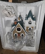 Lemax Coventry Cove Illuminated Porcelain Church Christmas Village, Boxed picture