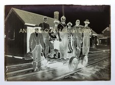 1904? antique PLAINFIELD ct GLASS NEGATIVE photo RR GANG mr SULLWAN railroad picture