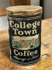 Antique College Town Coffee Tin Lefkowits Elias Co New Brunswick NJ Historic picture