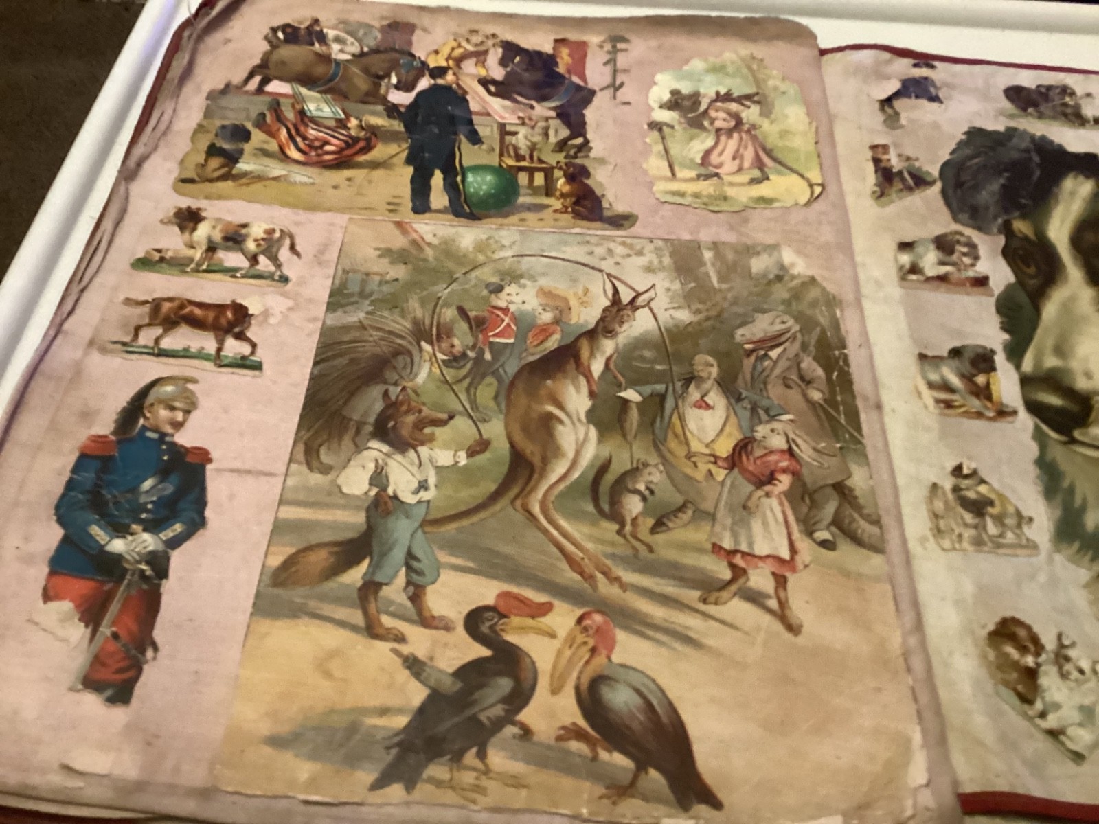 Victorian cloth scrapbook inc anthropomorphic ~ 38 pages Victorian cloth scrapbook inc anthropomorphic ~ 38 pages