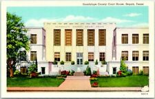 1930s Seguin, Texas Postcard GUADALUPE COUNTY COURT HOUSE Street View - Curteich picture
