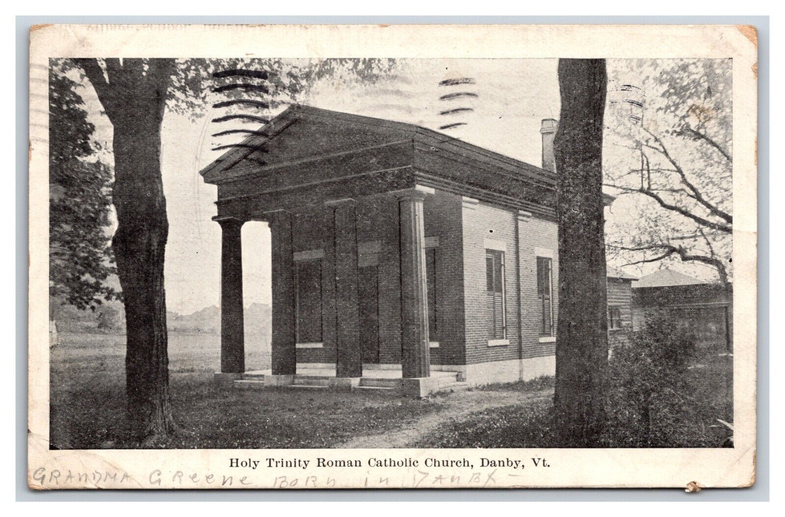 Holy Trinity Roman Catholic Church Danby Vermont VT 1907 DB Postcard W17