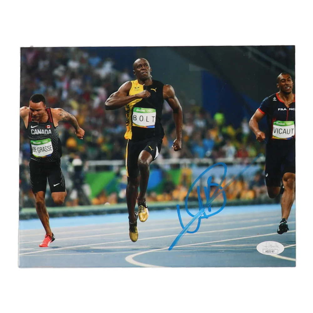 Usain Bolt Signed Team Jamaica 8x10 Photo (JSA)
