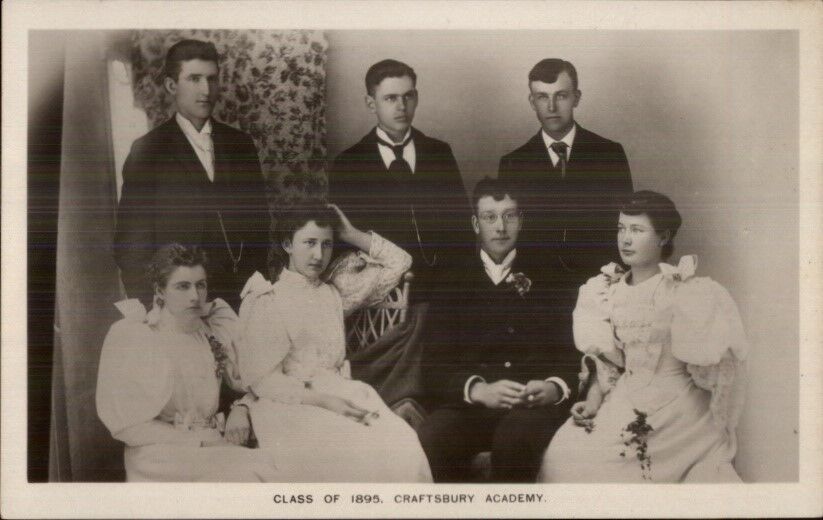 Craftsbury VT Vermont Class of 1895  - c1910 Real Photo Postcard
