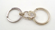 Brighton Key Ring - Fob 2 Tone with Heart Rhinestones & Spring Clip picture