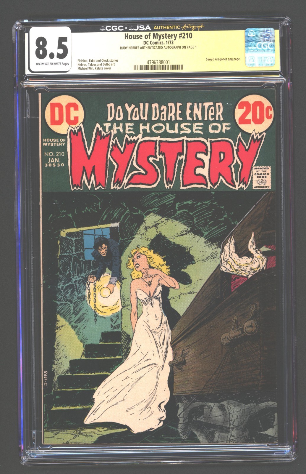 House of Mystery 210 CGC 8.5 Signed by Rudy Nebres Kaluta Cover 1973 House of Mystery 210 CGC 8.5 Signed by Rudy Nebres Kaluta Cover 1973