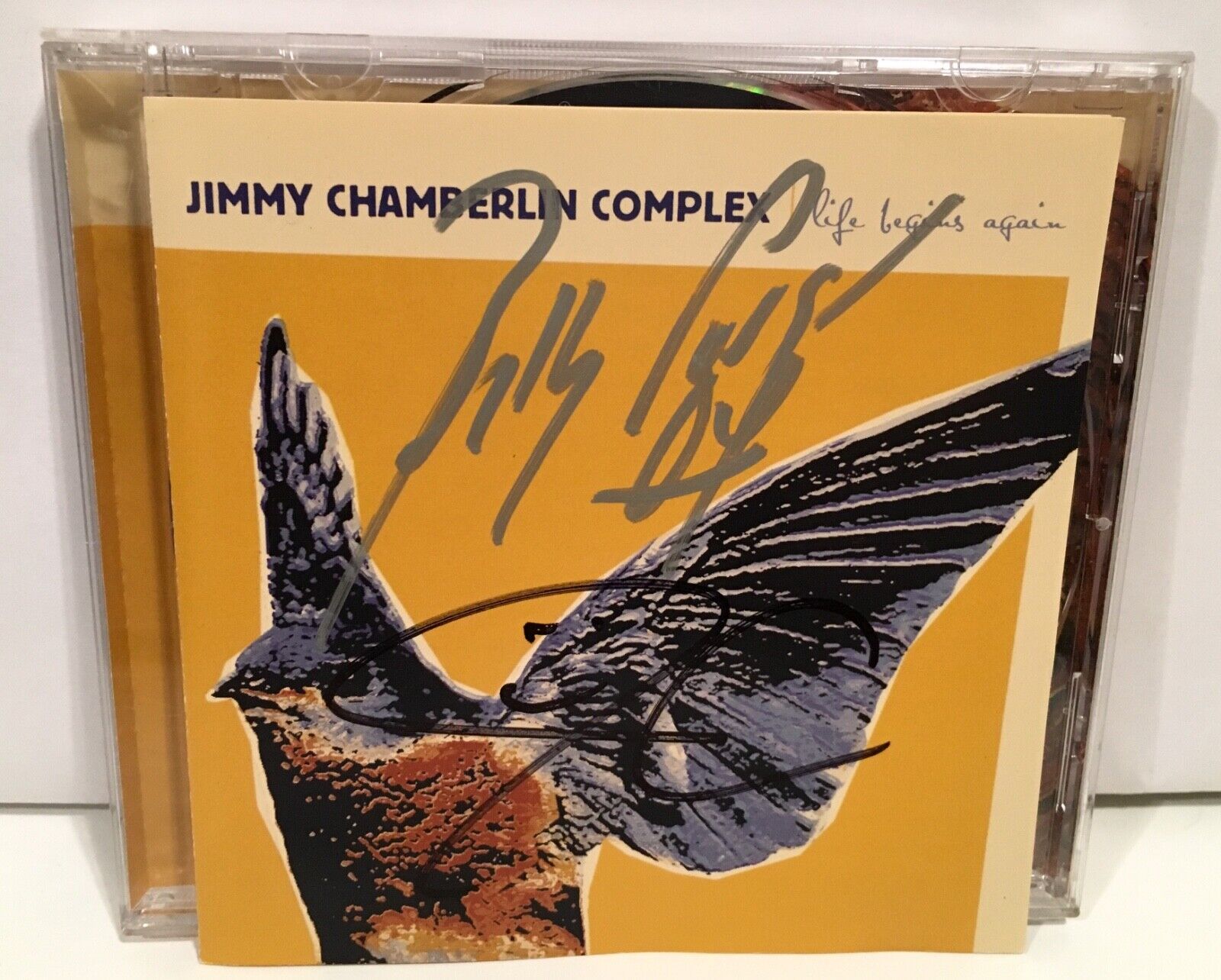 BILLY CORGAN & JIMMY CHAMBERLIN AUTOGRAPH SIGNED COMPLEX LIFE BEGINS AGAIN CD 