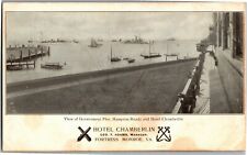 Government Pier, Hampton Roads Hotel Chamberlin Fortress Monroe VA Postcard M37 picture