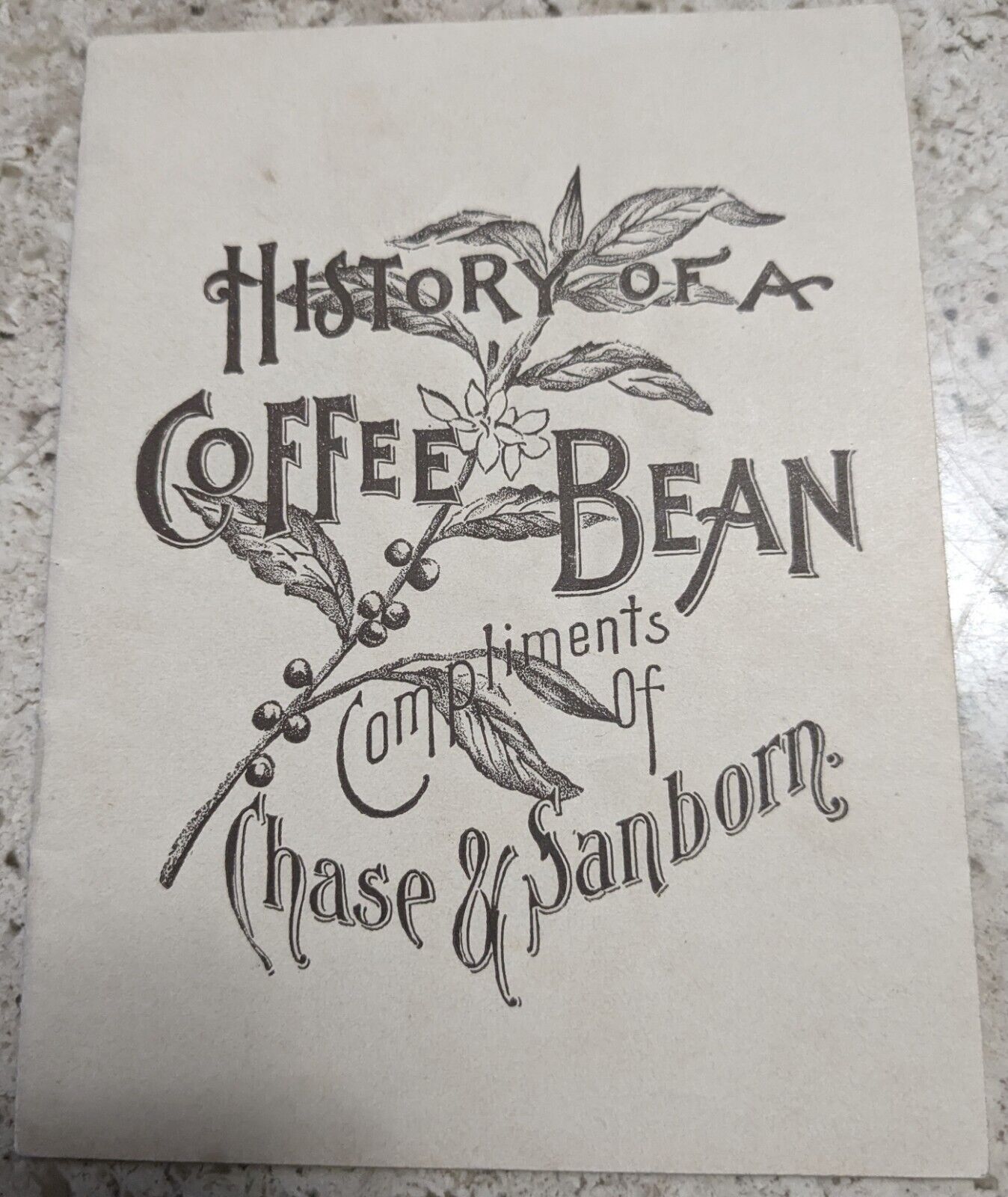 * VERY RARE* CHASE & SANBORN HISTORY BOOKLET TRADE CARD BROWNIES PROVIDENCE RI