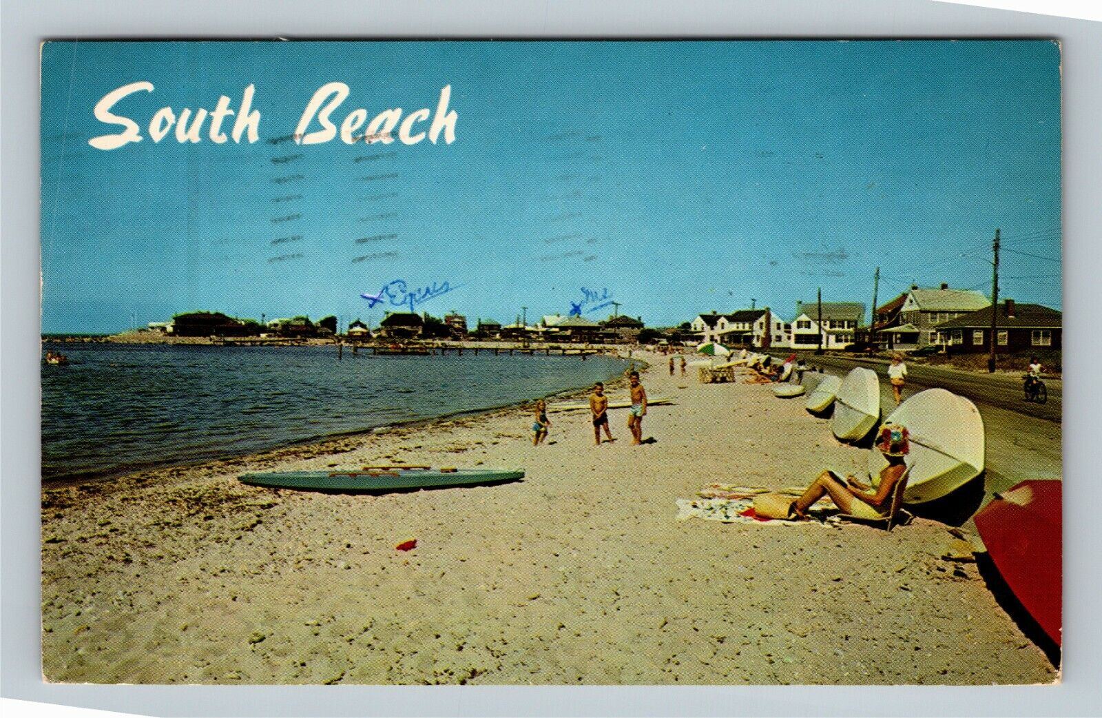Groton Long Point CT, South Beach Looking West Connecticut Chrome c1966 Postcard