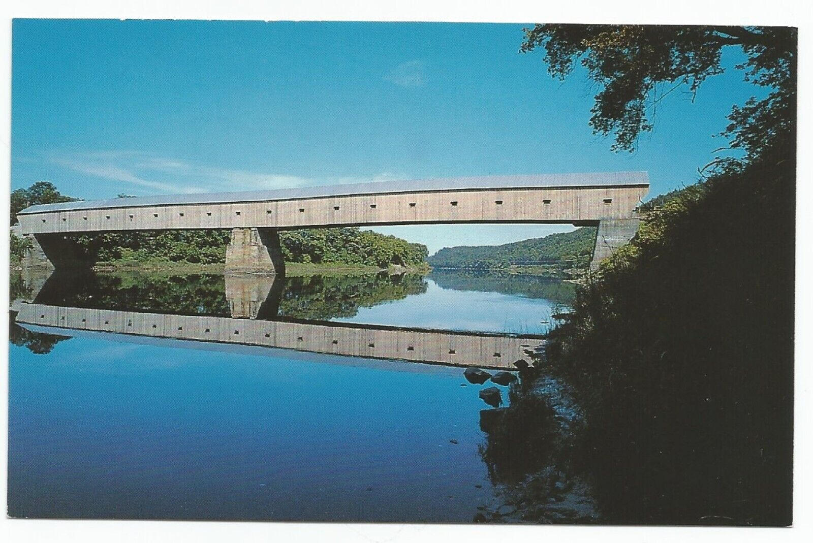 The Windsor-Cornish Bridge Postcard Connecticut River Windsor Vermont Cornish NH