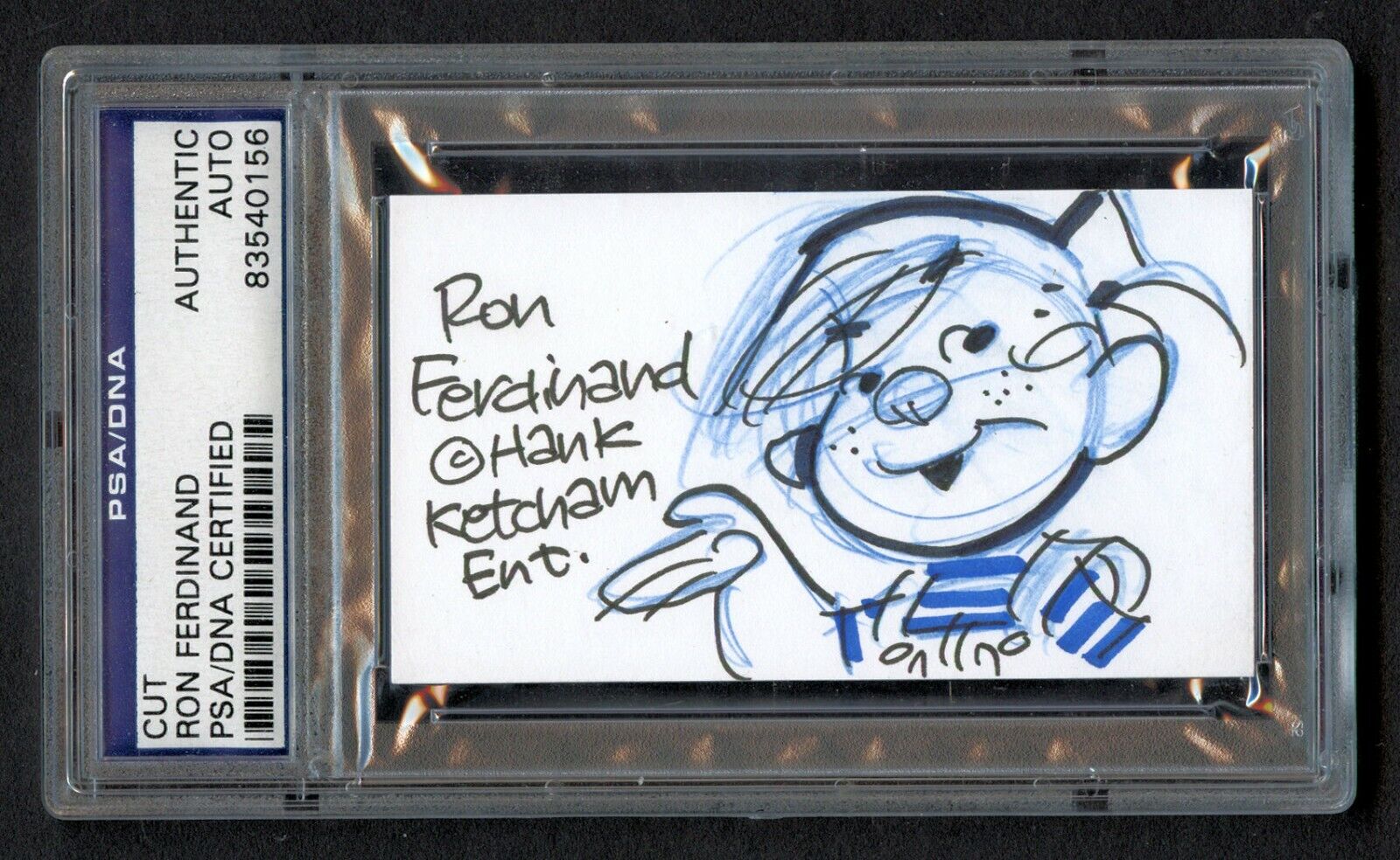 Ron Ferdinand signed autograph 2x3.5 cut w Original Sketch Dennis the Menace PSA
