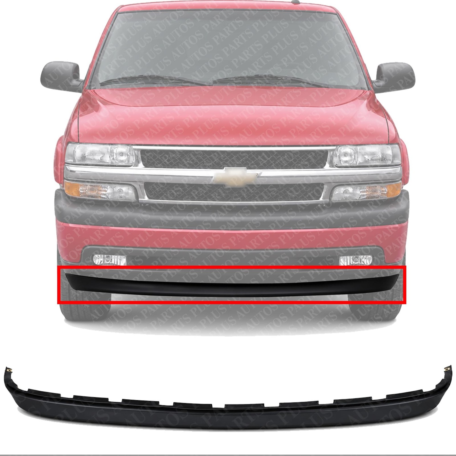 AUTOS PARTS PLUS Front Bumper Lower Valance Air Deflector Extension Textured ...