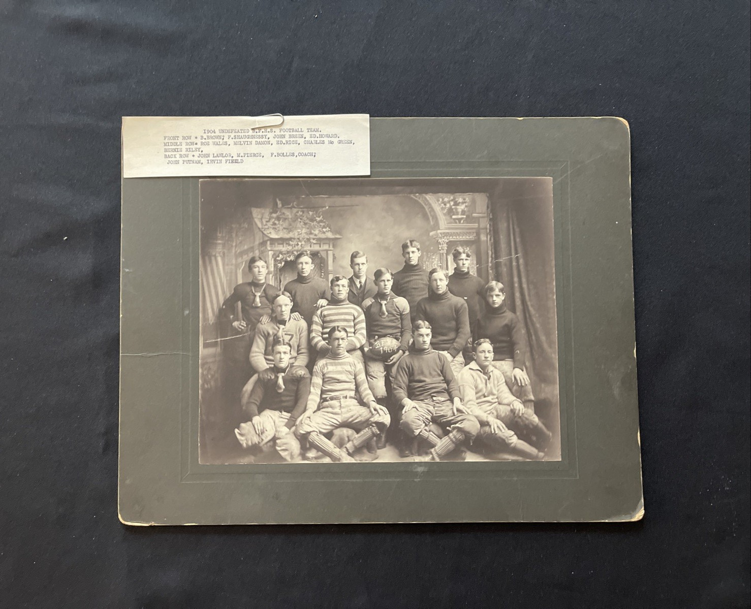 1904 Football Team Photograph Bellows Falls Vermont High School Champions 1904 Football Team Photograph Bellows Falls Vermont High School Champions