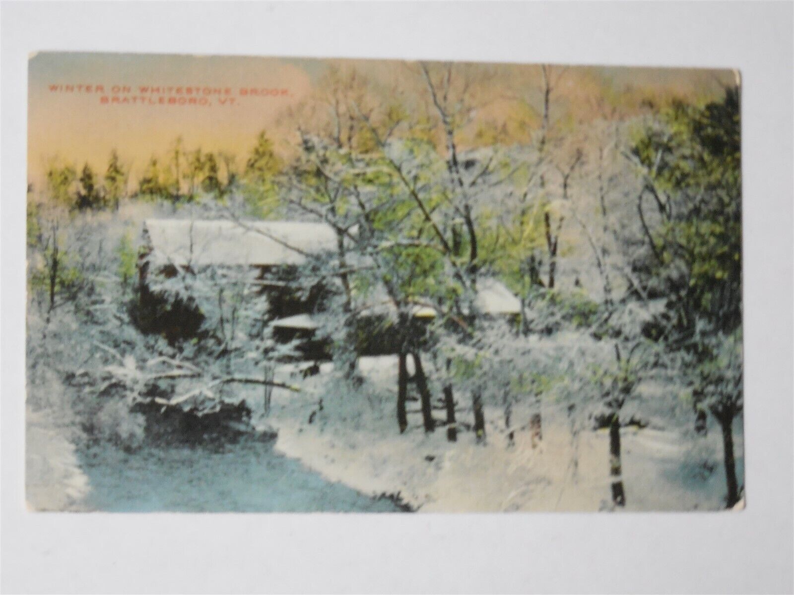 Brattleboro, Vermont VT ~ Winter on Whitestone Brook  1910s #