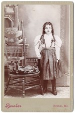 Clara Braley Cabinet Photo of Wild-Eyed Little Girl w/ Long Curls - Bethel, ME picture
