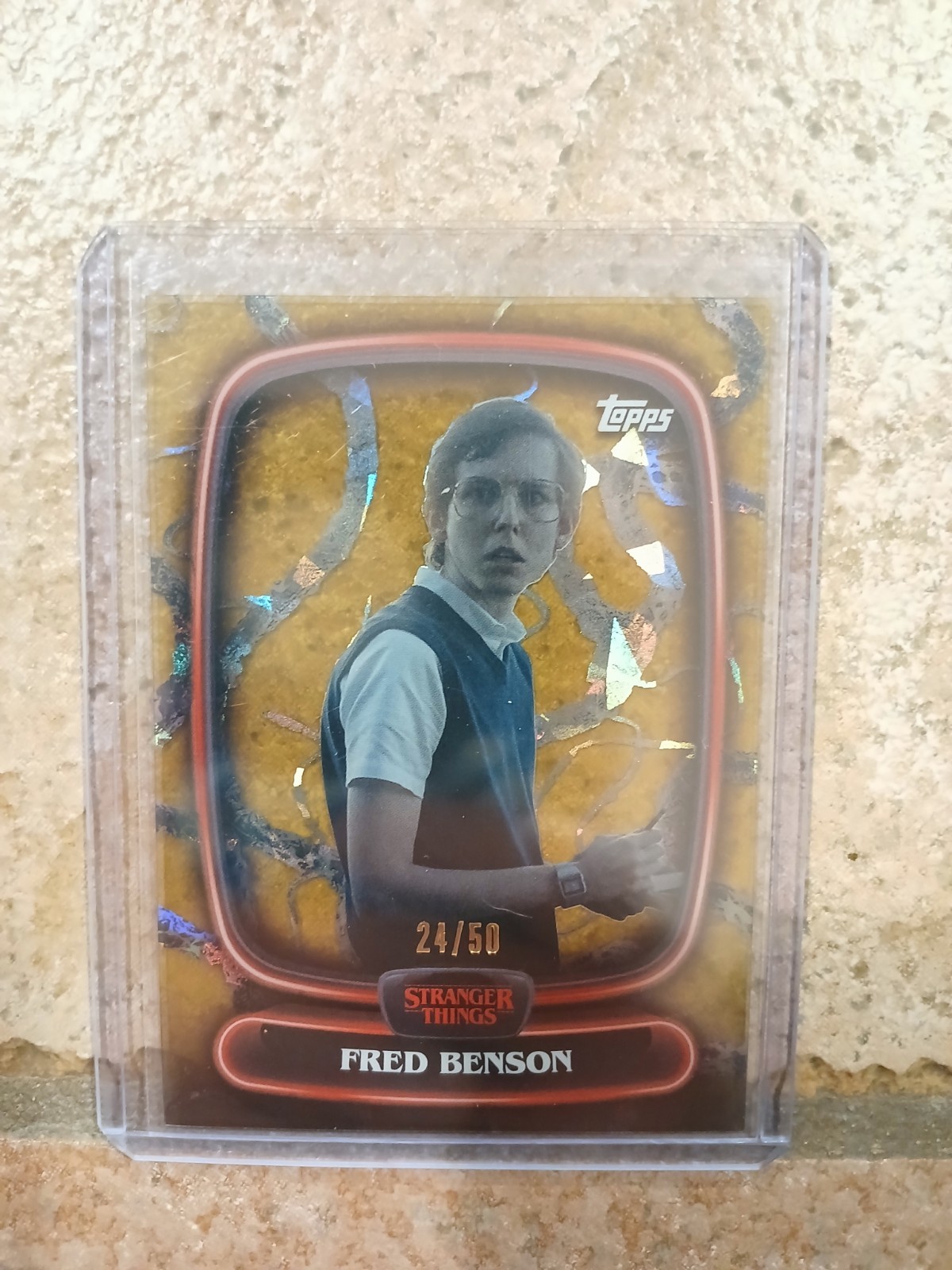 2025 Topps Stranger Things High Tek Fred Benson Gold #/50 Vines Pattern ...