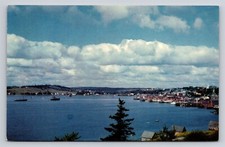 Lunenburg Nova Scotia Panoramic View of Harbor Vintage Postcard Unused picture