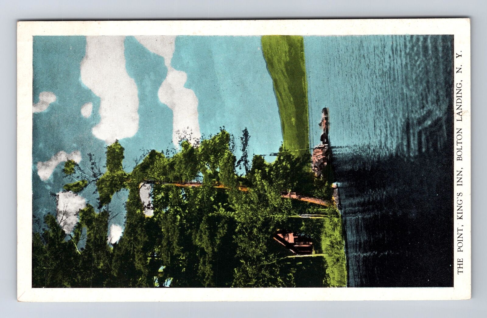 Bolton Landing NY-New York, King's Inn, the Point, Vintage Card c1949 Postcard