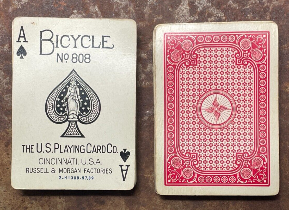 Antique Bicycle 808 Playing Cards Racer No 2 Russell Morgan 52/52 vintage c1920