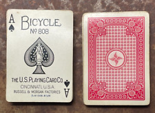Antique Bicycle 808 Playing Cards Racer No 2 Russell Morgan 52/52 vintage c1920 picture