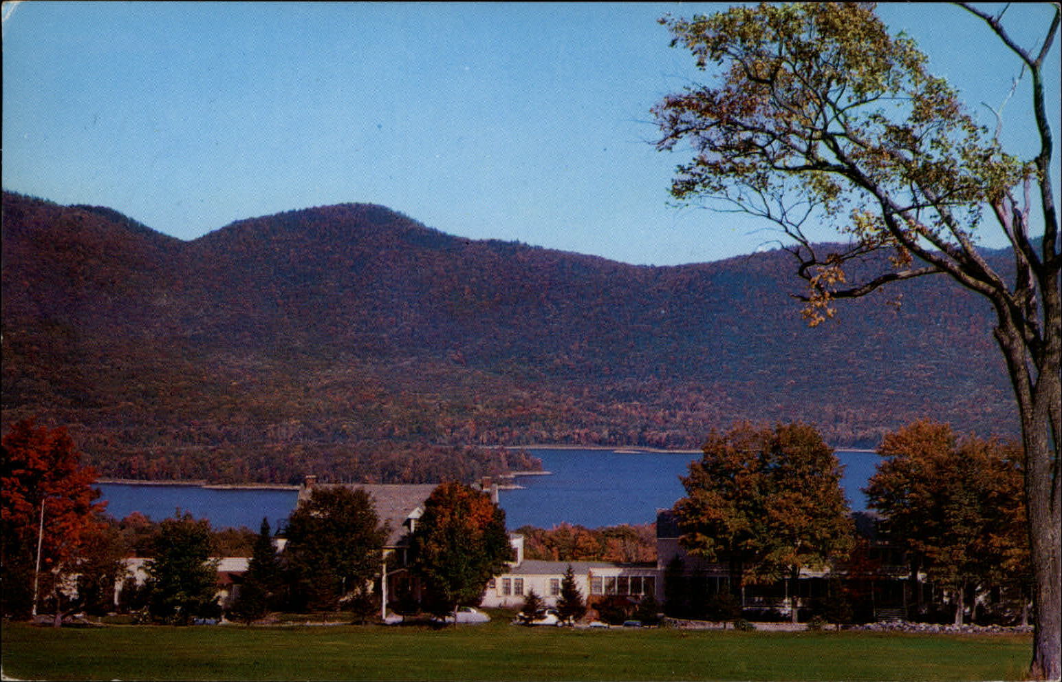 Chittenden Vermont Mountain Top Inn fall foliage aerial mailed 1968 postcard