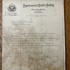 VTG 1930 Philadelphia Department of Public Safety Letter Lemuel B Schofield picture