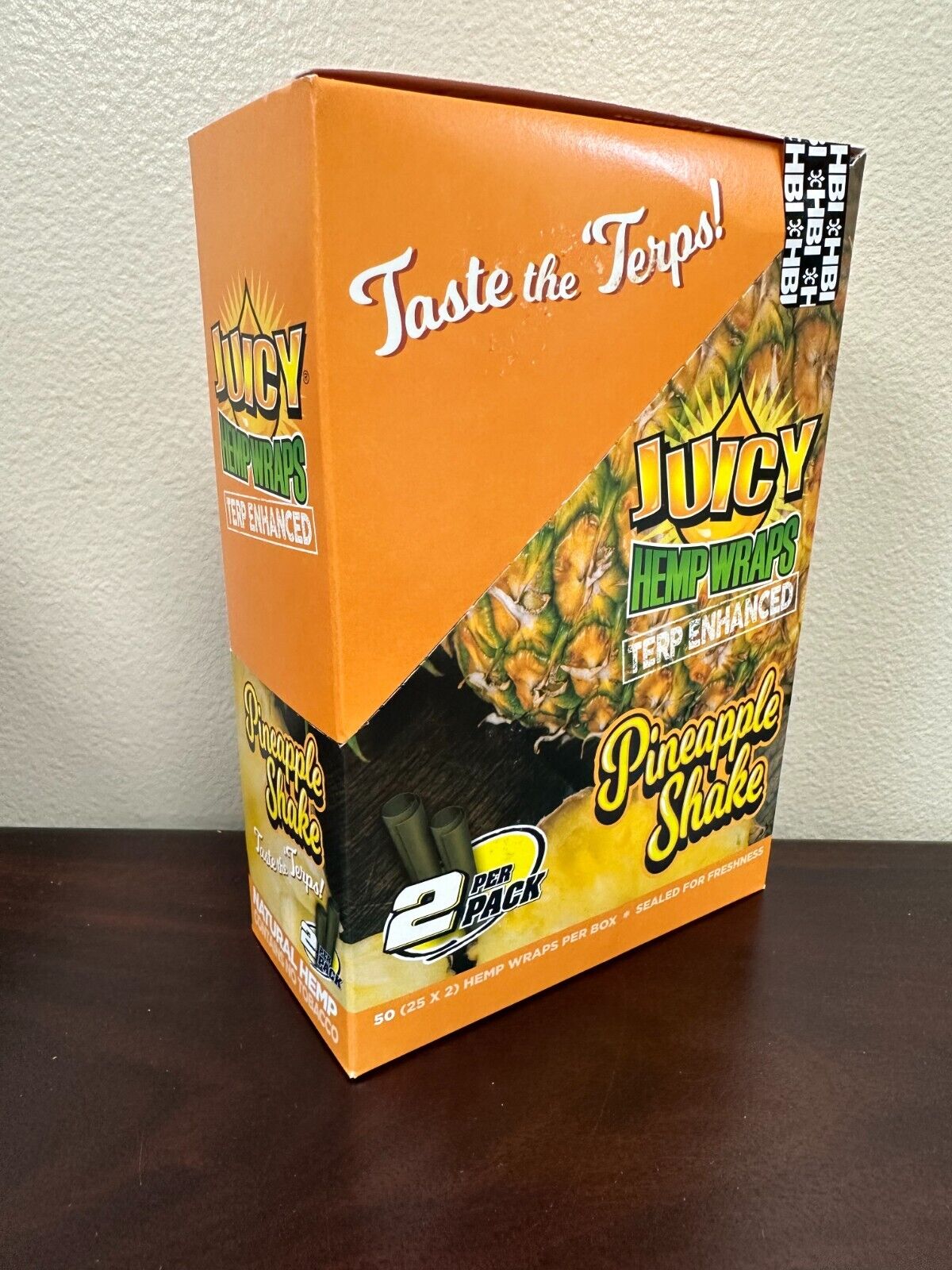 Juicy Jay’s Herbal Wraps Terps Pineapple Shake Full Box 25/2ct Packs