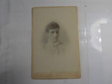 Vintage Antique Cabinet Card Photograph Woman in White Dress Leicester picture