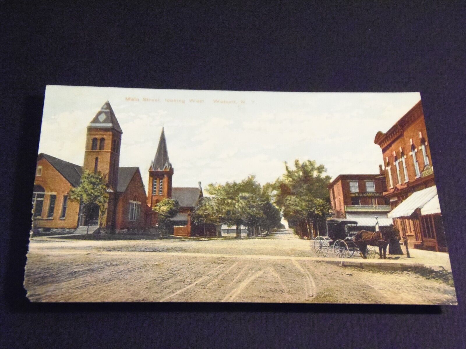 2 Main Street Looking West,  Wolcott, N. Y.,  Postcards