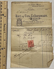 1905 LONDON BOT OF GEO, COULTHURST PICKLED TONGUES RECEIPT, MANCHESTER SQUARE picture
