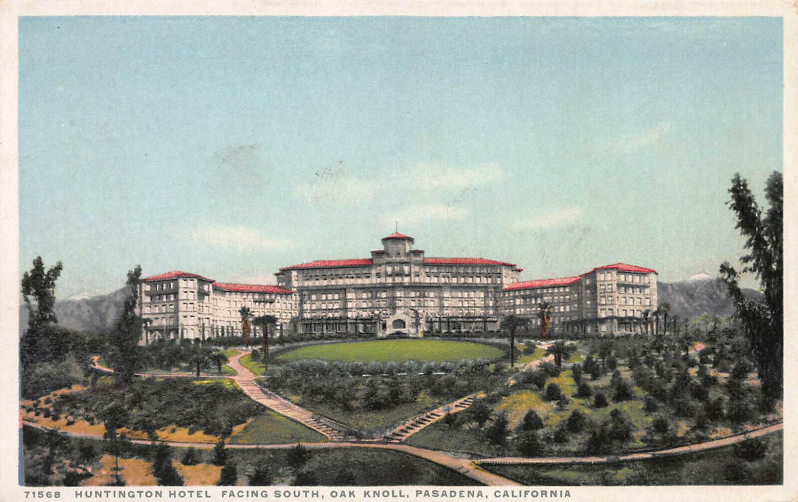 Huntington Hotel, Pasadena, CA, Early Postcard, Unused, Detroit Publishing Co.
