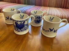 Set of 4 RARE pre 2000 Emma Bridgewater Blue Hens & Marching Animals Mugs picture