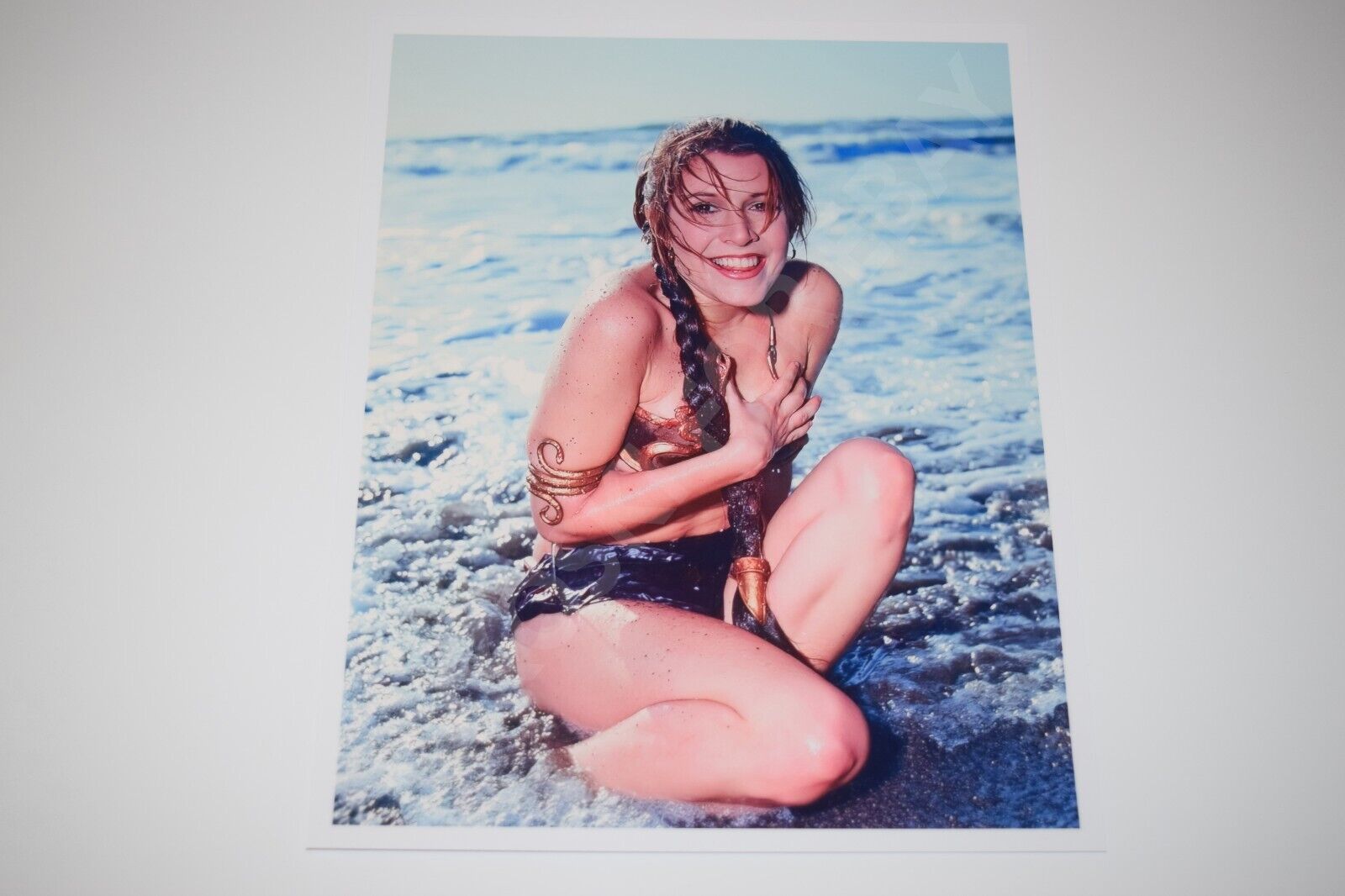 Carrie Fisher Return of the Jedi bikini beach Leia 8x10 glossy photo Busty 030