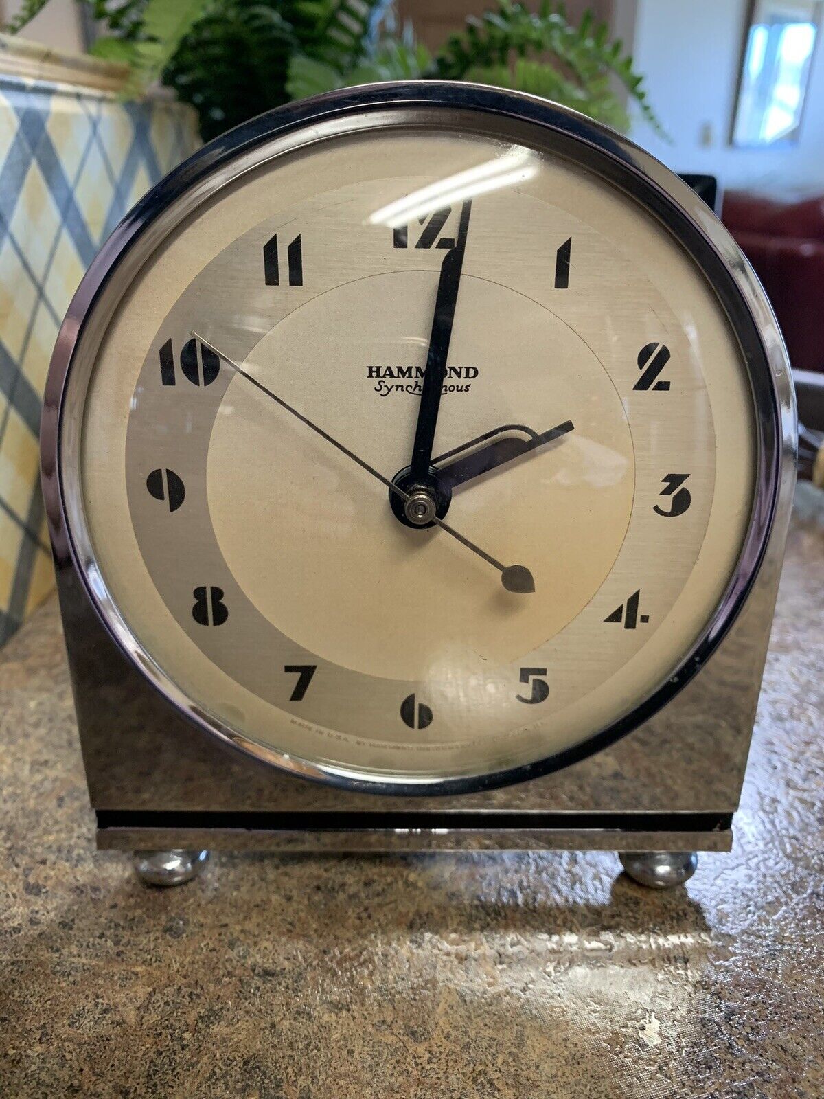 HAMMOND GRENADIER Synchronous Electric Clock Art Deco Chrome SERVICED - AMAZING
