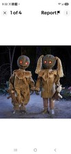 Home Depot Wicked Woods Burlap Twins Animated Halloween Animatronic LED Prop picture