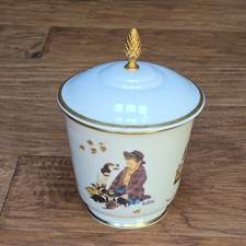 Norman Rockwell 'Boy & His Dog' Candy Jar w/cover lid, VTG 1958 Gorham Ltd Ed picture