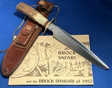 RANDALL MADE KNIFE NO. 1-8” ONE PIN STAG HEISER BROWN BUTTON SHEATH BROCK SAFARI picture