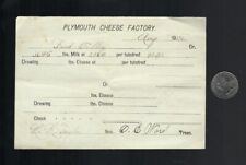 Plymouth VT Cheese Factory Receipt 1906 to Fred Cilley For Milk Delivered picture