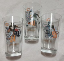 Lot (3) Miller Lite Chicago Bears Legends Pint Glasses Payton-Sayers-Dent picture