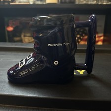 Waterville Valley NH Ski Lift Ski Boot Ceramic Mug / coffe cup Glass Blue picture