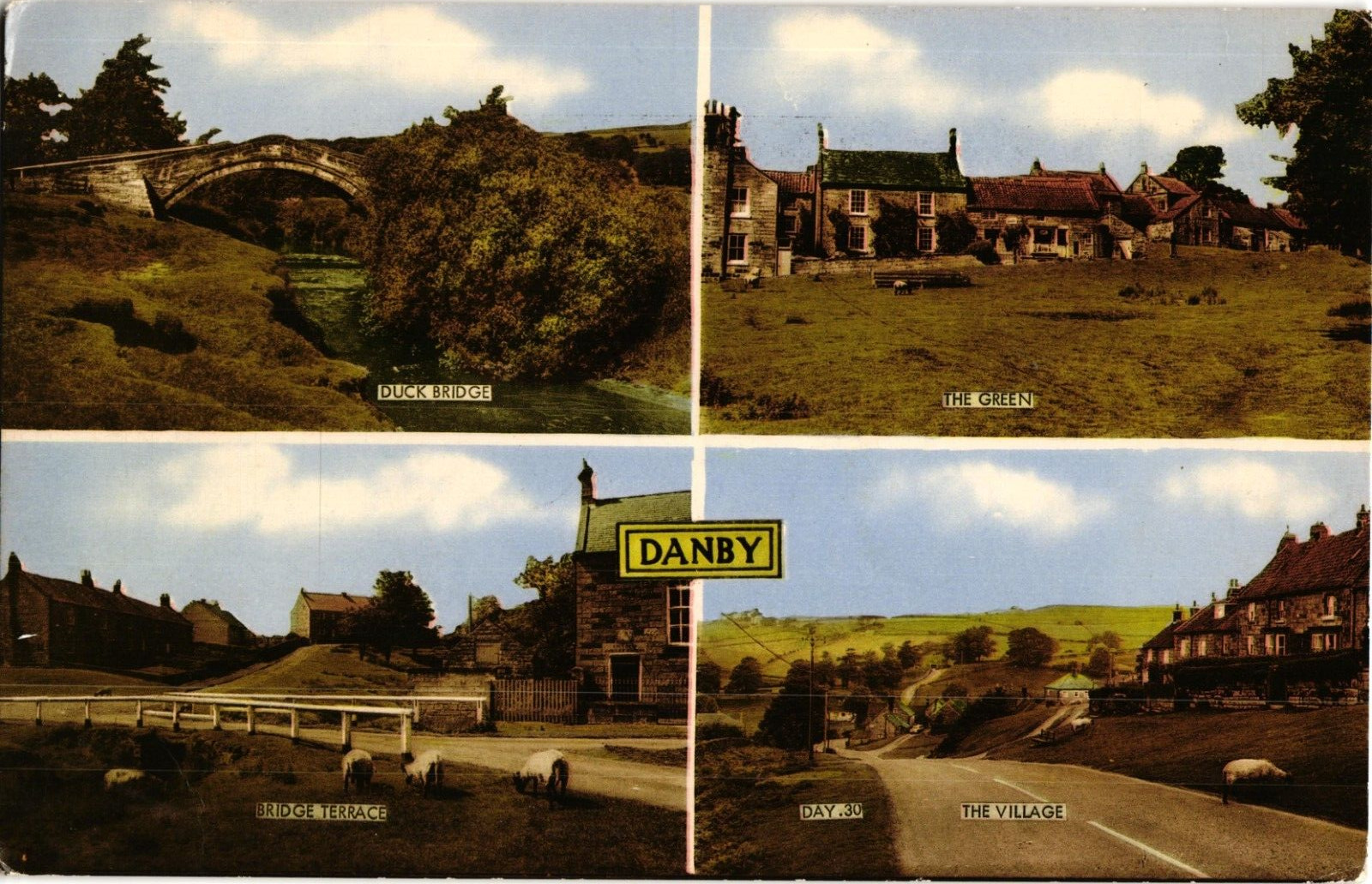 Danby Multi View UK Chrome Unposted Postcard Vintage