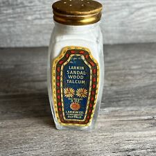 Vintage Larkin Sandal Wood Talcum Foot Powder Full Glass Bottle 3oz picture