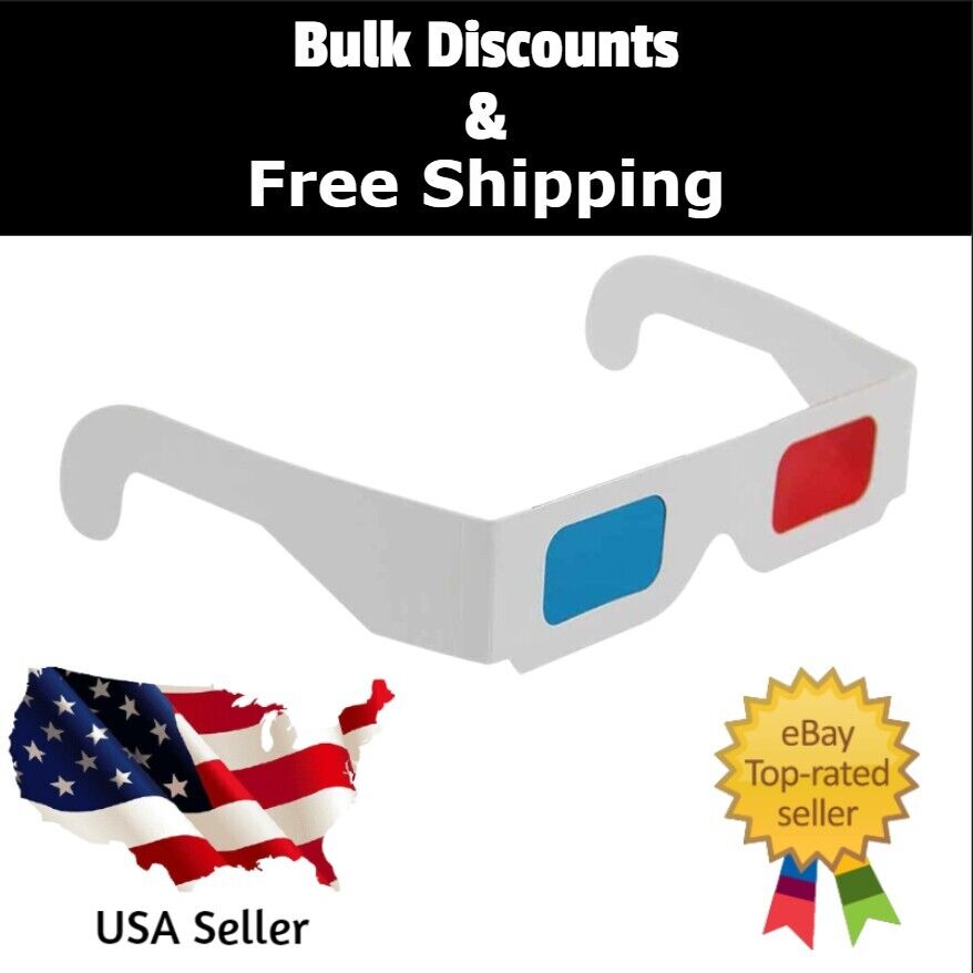 4 Pairs of 3D Glasses Red Cyan/Blue Universal Cardboard Paper For Movie & Card