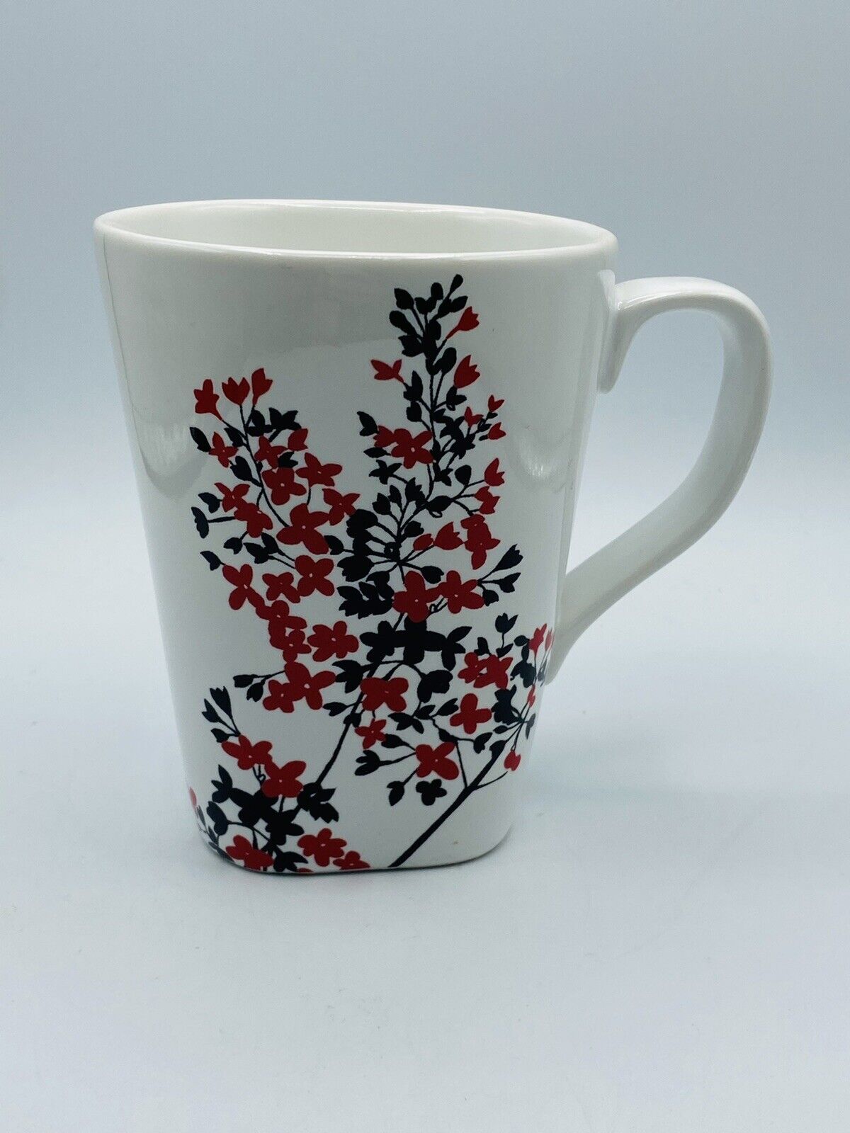 Coventry Fine Porcelain Red and Black Floral Coffee Tea Mug Dyrham Park 12oz
