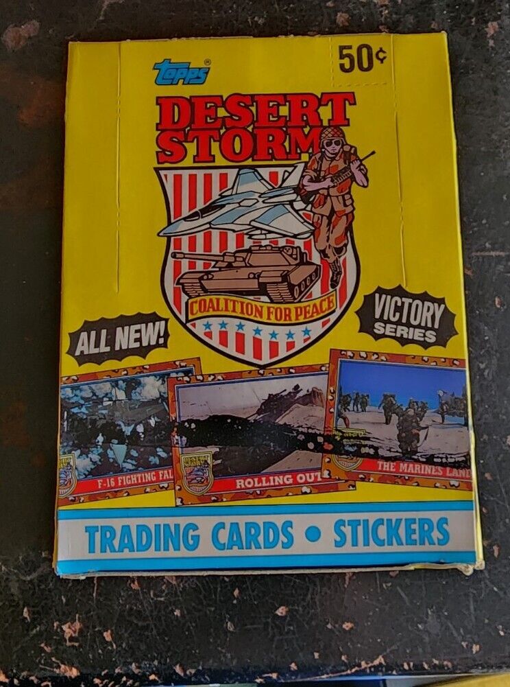 1991 Topps Desert Storm Victory Series Box with 36 Sealed Packs Cards & Stickers