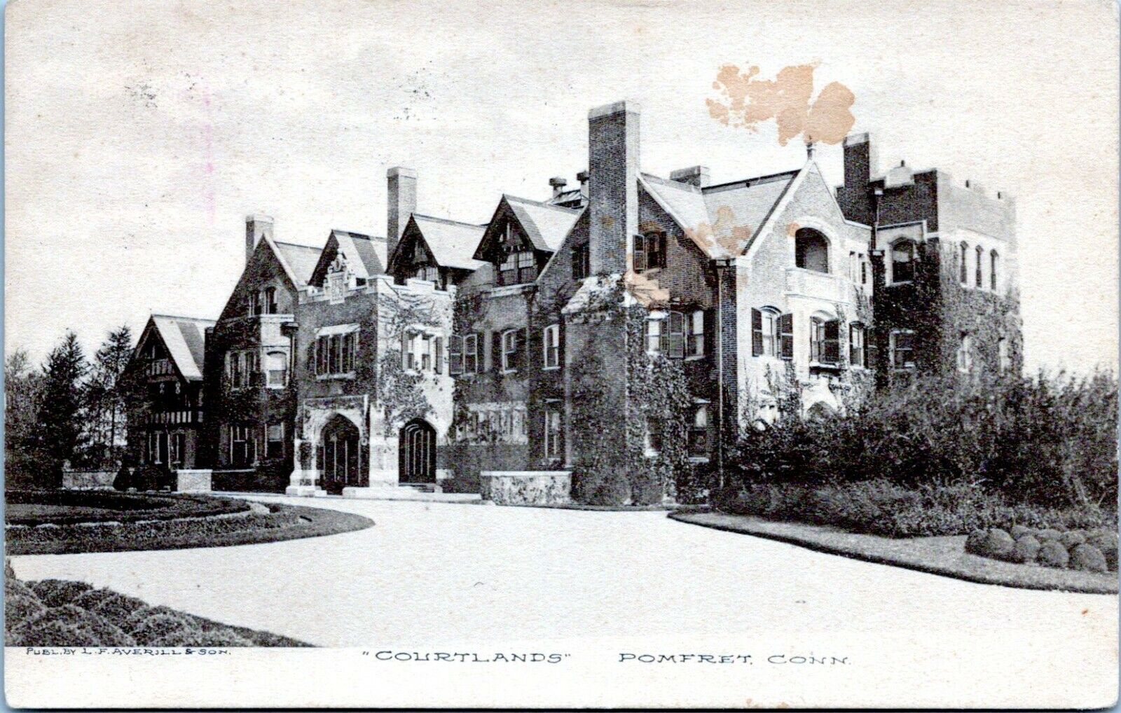 Pomfret Connecticut Postcard 1908 Courtlands Residence NH