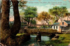 Bridgewater New England Bridge Barre Massachusetts Vintage Postcard 5P18-28 picture