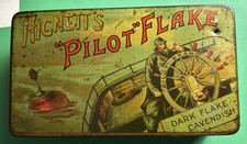 1910's Vintage Hignett's Pilot Flake Dark Flake Tobacco Tin Cavendish picture