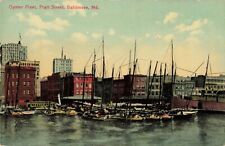 Oyster Fleet, Pratt Street, Baltimore, Maryland MD - c1910 Vintage Postcard picture
